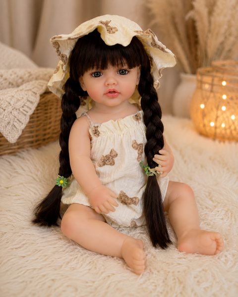 Игровая кукла в стиле Reborn Baby Doll Elise 55 см &ndash; виниловая с одеждой и аксессуарами; подходит для купания (RB078) RB078 фото