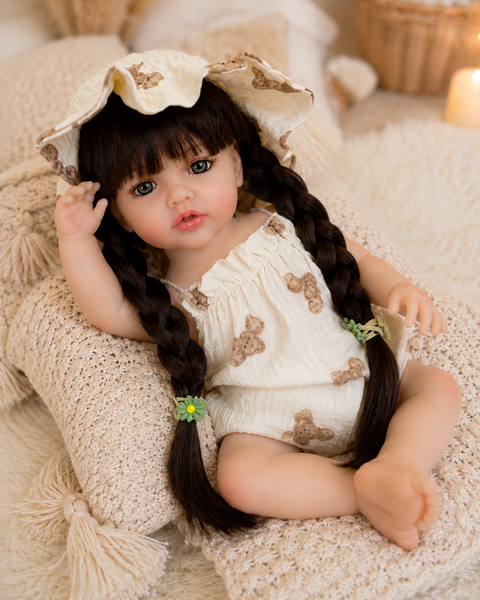 Игровая кукла в стиле Reborn Baby Doll Elise 55 см &ndash; виниловая с одеждой и аксессуарами; подходит для купания (RB078) RB078 фото