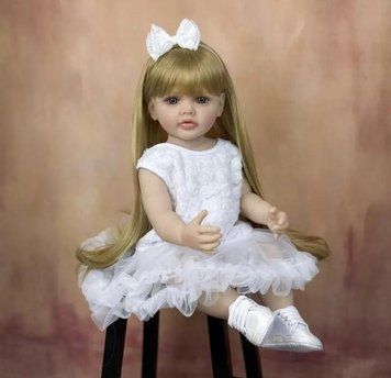 Ігрова лялька у стилі Reborn Baby Doll Alice 55 см &ndash; вінілова з одягом та аксесуарами;підходить для купання (RB037) RB037 фото