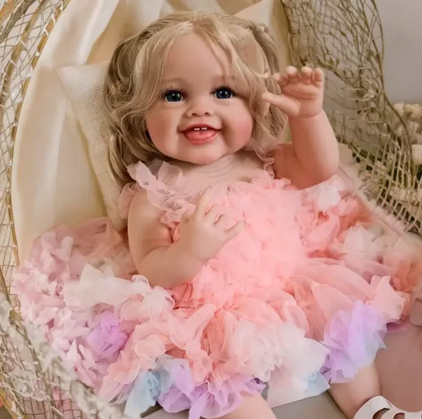 Игровая кукла в стиле Reborn Baby Doll Mirella 55 см &ndash; виниловая девочка с волосами и аксессуарами; подходит для купания (RB093) RB093 фото
