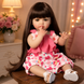Ігрова лялька у стилі Reborn Baby Doll Milana 55 см &ndash; вінілова дівчинка з довгим темним волоссям та аксесуарами; підходить для купання (RB096) RB096 фото 6
