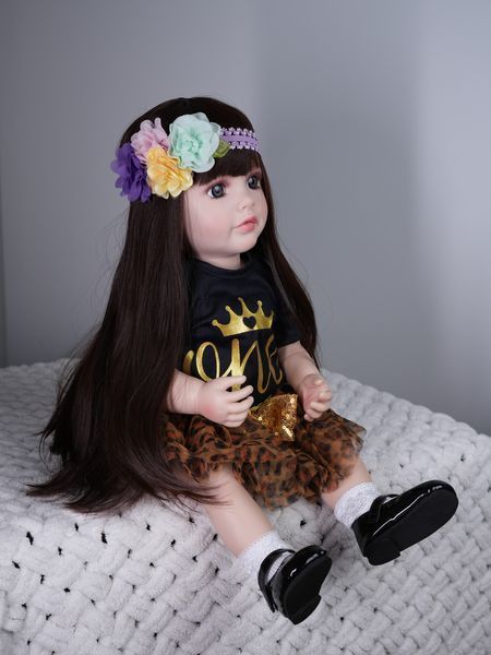 Інтерактивна ігрова лялька в стилі Reborn Baby Doll Melissa 55 см - каже українська, співає, рухається (RBW-41) RBW-41 фото