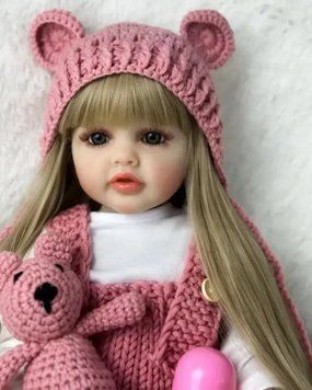Ігрова лялька у стилі Reborn Baby Betty 55 см &ndash; вінілова дівчинка з волоссям та аксесуарами, підходить для купання (RB017) RB017 фото