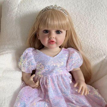 Ігрова лялька у стилі Reborn Baby Aurora Grace 55 см &ndash; вінілова дівчинка з волоссям та аксесуарами, підходить для купання (RB062) RB062 фото