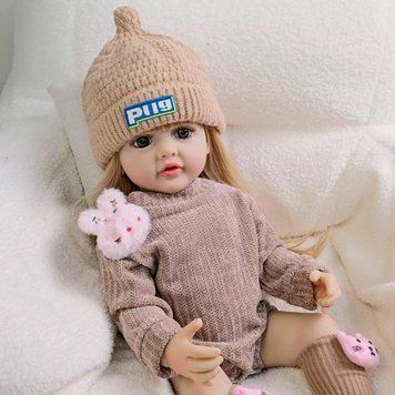 Ігрова лялька у стилі Reborn Baby Ellie 55 см &ndash; вінілова дівчинка з волоссям та аксесуарами, підходить для купання (RB066) RB066 фото