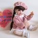 Ігрова лялька у стилі Reborn Baby Doll Mila 55 см, вінілова дівчинка у рожевому образі з беретом, з волоссям, можна купати (RB053) RB053 фото 4