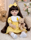 Ігрова лялька у стилі Reborn Baby Doll Maya 55 см &ndash; вінілова з довгим волоссям, одягом та аксесуарами; підходить для купання (RB081) RB081 фото 4