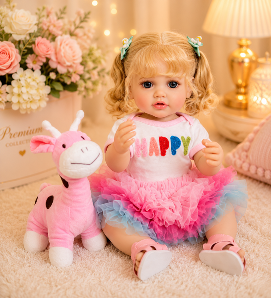Ігрова лялька у стилі Reborn Baby Daisy 55 см &ndash; вінілова дівчинка з волоссям та аксесуарами, підходить для купання (RB068) RB068 фото