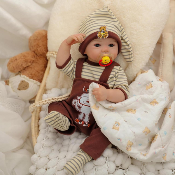 Игровая кукла в стиле Reborn Baby Dorian 48 см &ndash; виниловый мальчик-младенец с аксессуарами; подходит для купания (RB070) RB070 фото