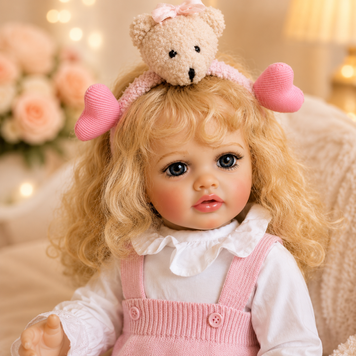 Ігрова лялька у стилі Reborn Baby Doll Molly 55 см &ndash; вінілова дівчинка з волоссям та аксесуарами; підходить для купання (RB074) RB074 фото