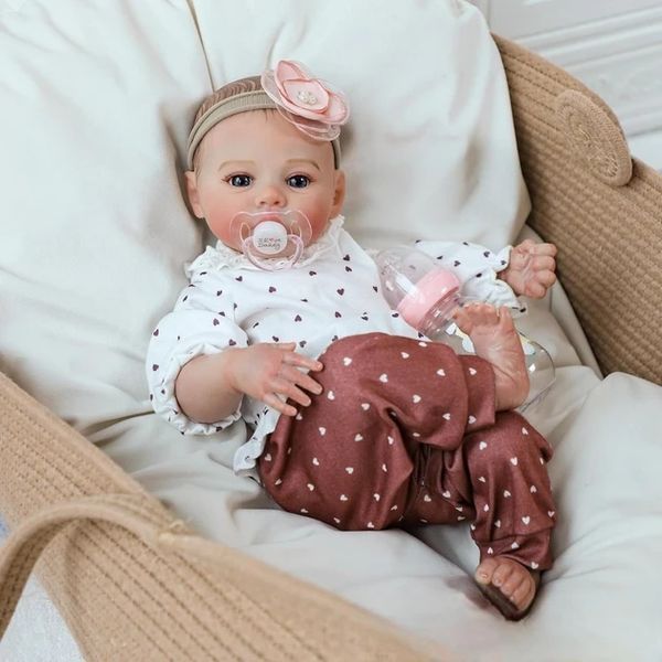 Игровая кукла в стиле Reborn Baby Doll Meadow 46 см &ndash; девочка с мягким телом и аксессуарами (RB025M) RB025M фото